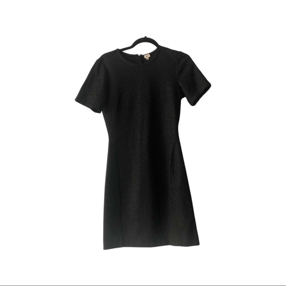 Black embroidered mini dress.  Short sleeve.  Medium.